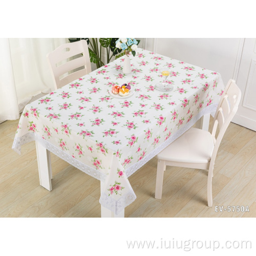 PEVA Tablecloth with Lace Edge